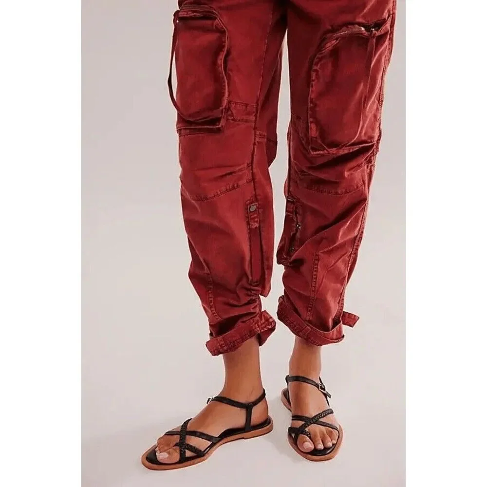 Free People Can't Compare Slouch Pants Cargo Zipper Pockets Jasper M Imperfect